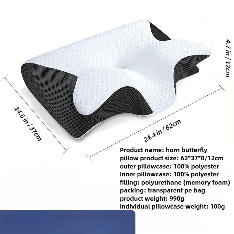Butterfly Sleep Memory Neck Pillow Slow Rebound Comfortable Memory Foam Sleep Pillow Cervical Orthopedic Neck Massage Bed Pillow